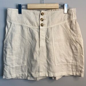 Aerie‎ Women's NWT Cream/Beige Linen Blend Mini Skirt Size Large